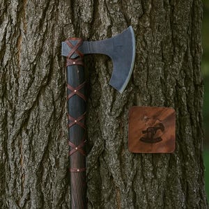 Functional Norse Viking Axe Handmade, Bearded Axe, Long Leviathan Axe, Cosplay Axe, personalised Christmas gift, gift for him wooden Box,