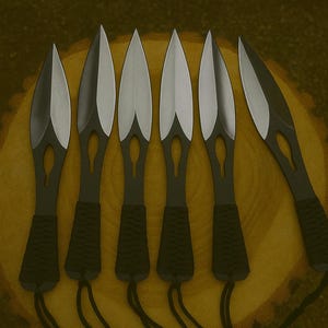 Set of 6, 5, 4, 3, 2 Personalized Hand Wrapped Woven Tactical Paracord Wrapped Stainless Steel Throwing Knife- Survival Knife- Bushcraft