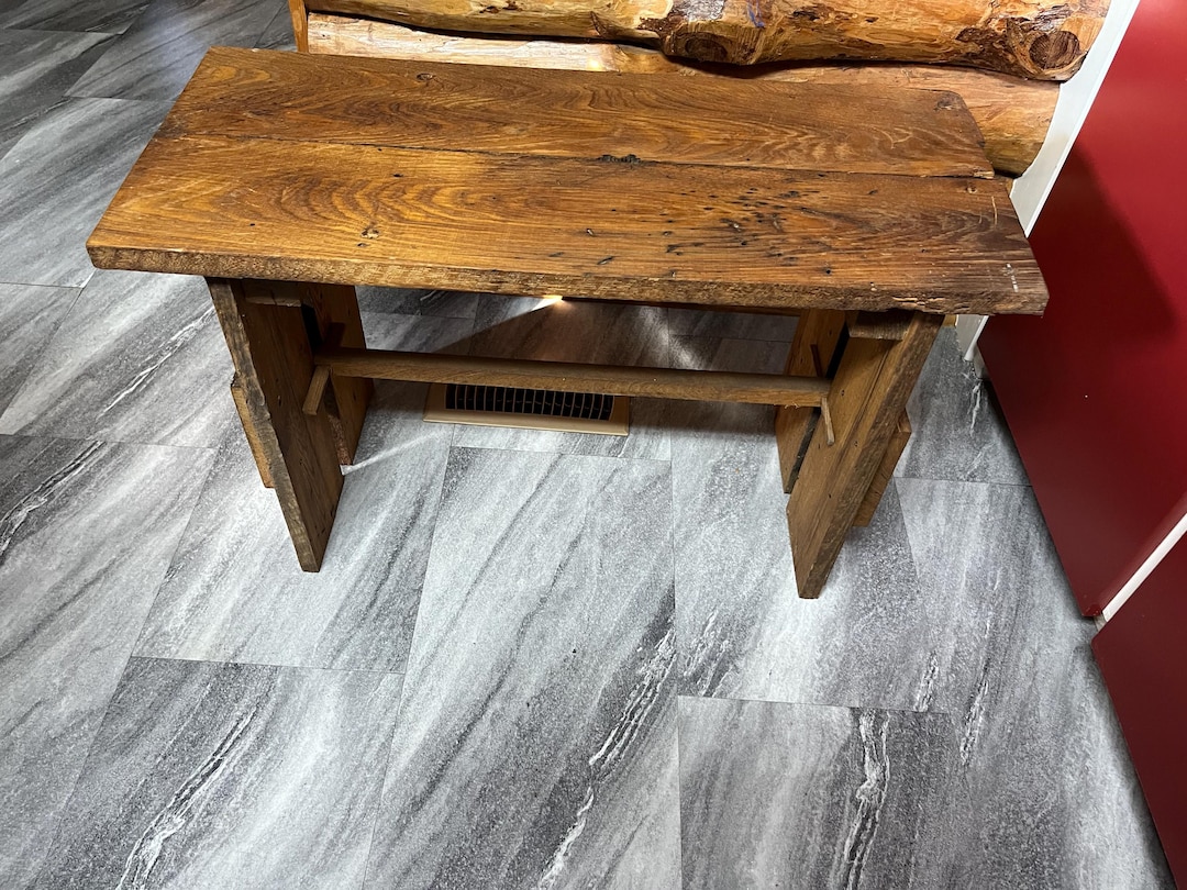 Reclaimed Wood Entryway Bench-farmhouse Style-rustic Reclaimed Wood ...