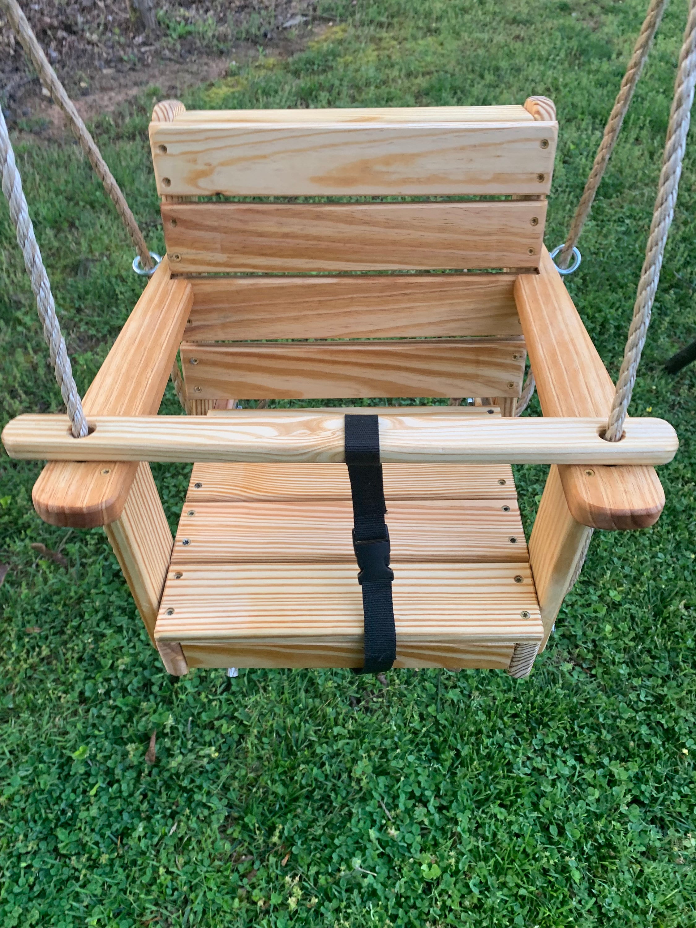 Midstatecustom's Large Handcrafted Wooden Swing Hang Anywhere Family Fun,  Indoor Outdoor Elegance, Quality Craftsmanship, Rope Included -  Norway