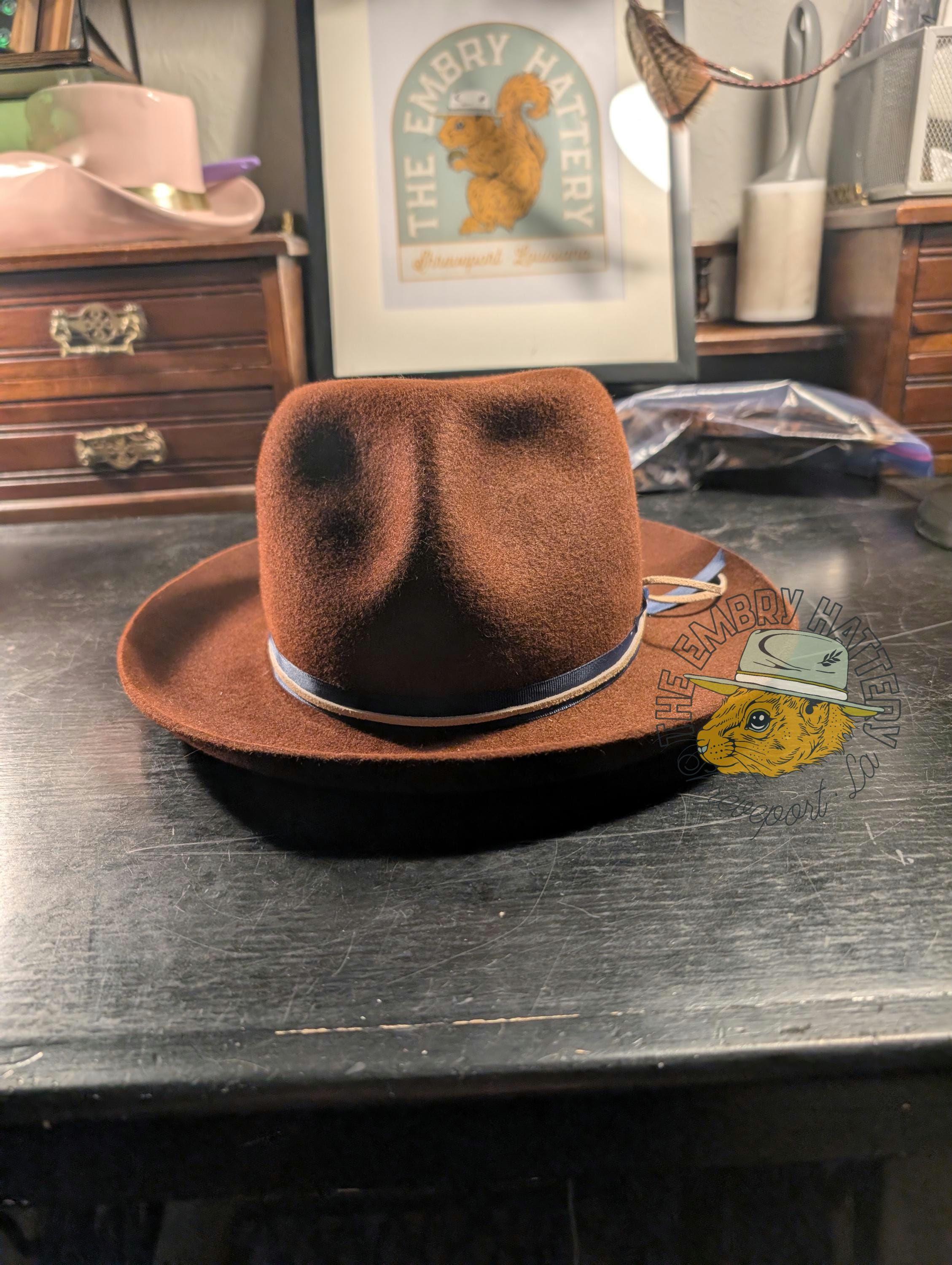 Handmade 100% Rabbit Fur Felt Hat - Burgundy (burnished Copper) Color ...