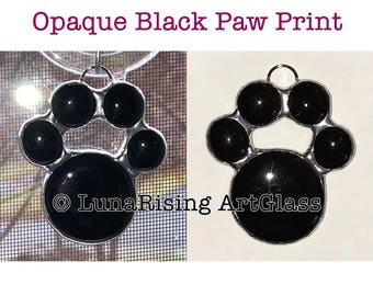 Black Paw Print Ornament Suncatcher **FREE Shipping in USA**