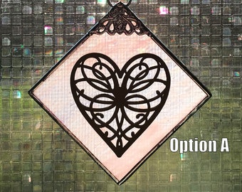 Love Heart Window Doodad Stained Glass Suncatcher/Ornament - FREE Shipping in USA