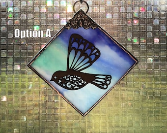 Flying Butterfly-Bird Window Doodad Stained Glass Suncatcher/Ornament - FREE Shipping in USA