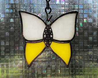 Multi Color Butterfly Stained Glass Suncatcher  -  FREE Shipping in the USA