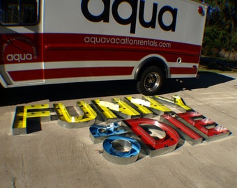 Vintage Marquee lights art  FUNNY or DIE Edison bulbs E26 sockets LED