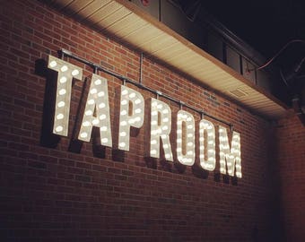 Outdoor  vintage marquee art in TAPROOM Bridgman Michigan 10ft x 30" x 4.5
