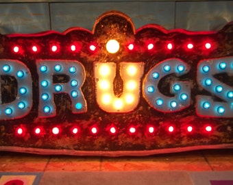 Vintage Marquee lights art  U DRUGS aranacci inspired at The Parker Palm Springs