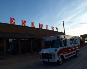 Outdoor  vintage marquee art in BREWERY Sawyer Michigan 3ft by 30