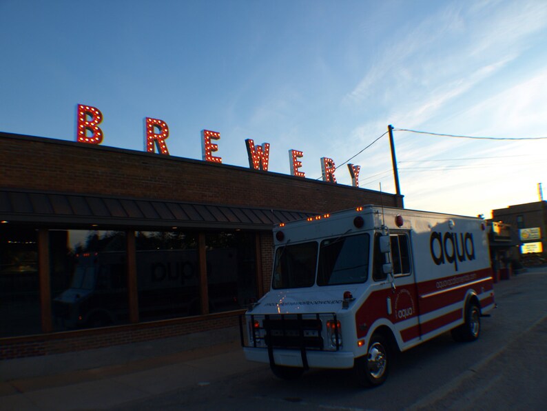 Outdoor vintage marquee art in BREWERY Sawyer Michigan 3ft by 30 image 1