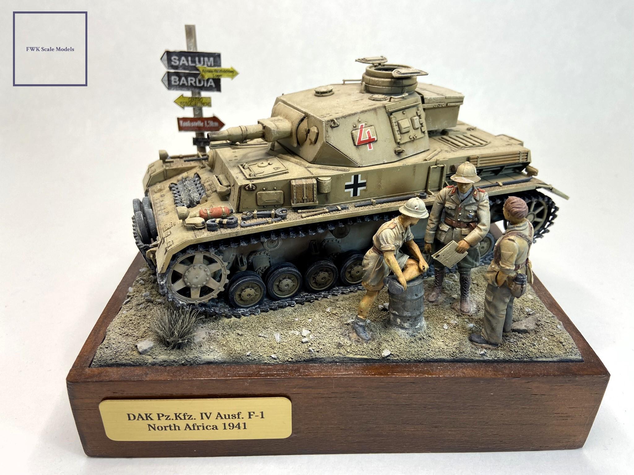 Panzer IV Deutsches Afrikakorps 1:35 Diorama einzigartiges - Main Image