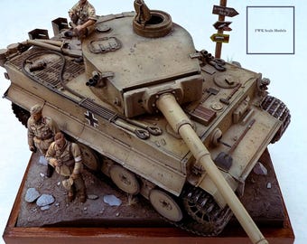 Panzerkampfwagen VI Tiger, DAK, model in 1:35, uniek verzamelobject