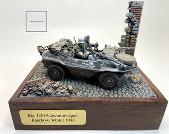 motorvoertuig 1/20 zwemwagen - 1:35 diorama - uniek verzamelobject