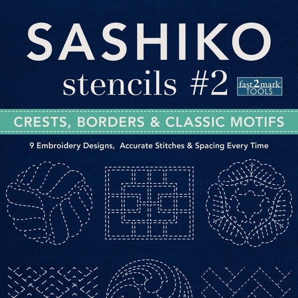 Sashiko Stencils 2 crests, borders, classic motifs