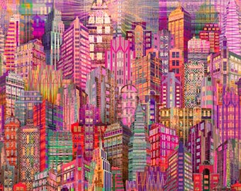 Skyscrapers~Citiscape Upholstery fabric~By the yard~ Damask~59 wide