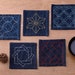 Sashiko Tsumugi Sampler Coasters Navy