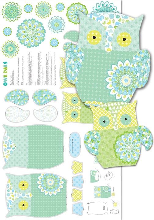 Stuffed owls fabric to make two owls