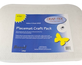 Placemat Craft Pack set of 4 13" x 18" Rectangles with Rounded Corners interfacing