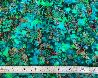 Sea Turtle turquoise colorway Oceana collection from Quilting Treasures