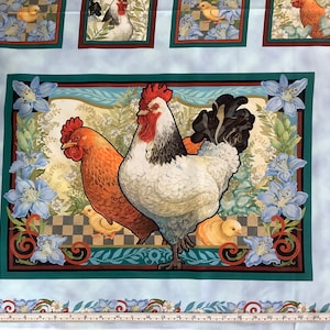 Country Roosters from Quilting Treasures fabric panel