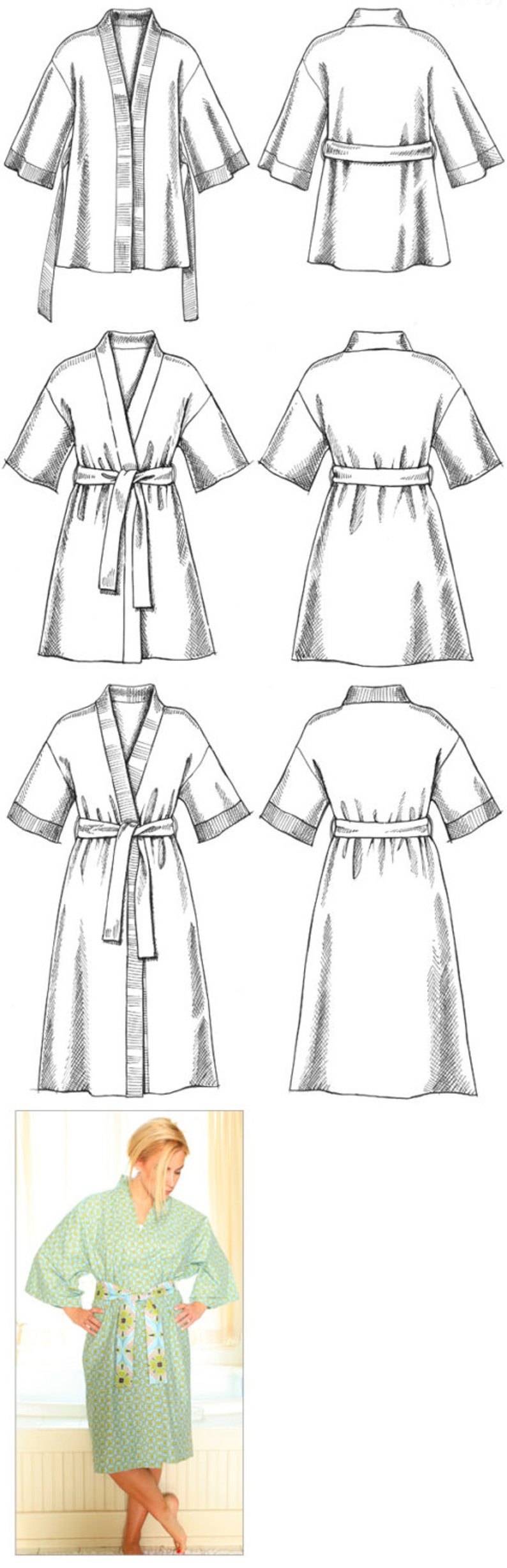 Klassic Kimonostyle robe pattern short medium long included Etsy