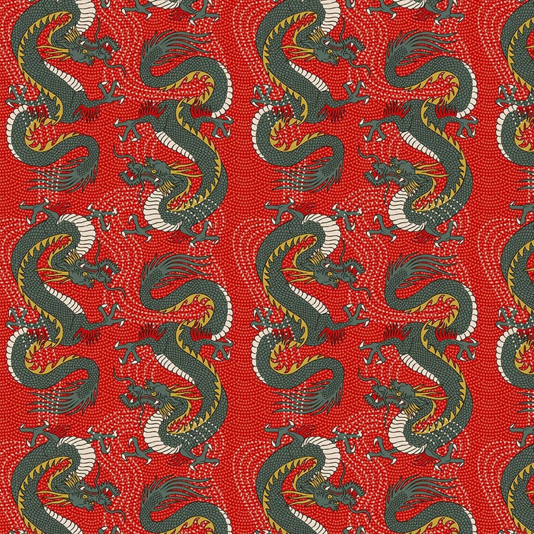 Year of the Dragon Red 2024 Bold Dragon From PBS Fabrics - Etsy