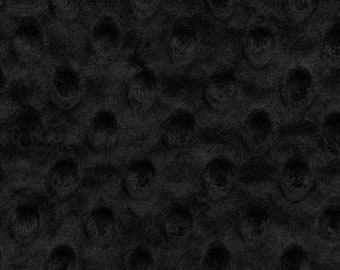Black cuddle Dimple minky wide fabric half yard