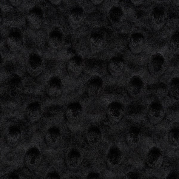 Black cuddle Dimple minky wide fabric half yard