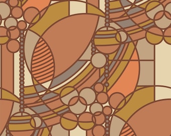 Frank Lloyd Wright Collection From Cloud9 organic Fabrics March Balloons Earth colorway