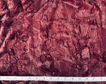 Beary soft maroon minky Michael Miller half yard
