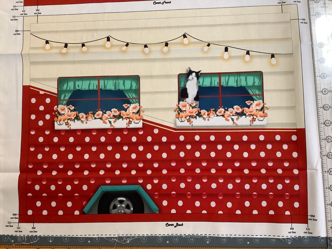 Vintage Camper Sewing Machine Cover for You to Sew Red and Etsy