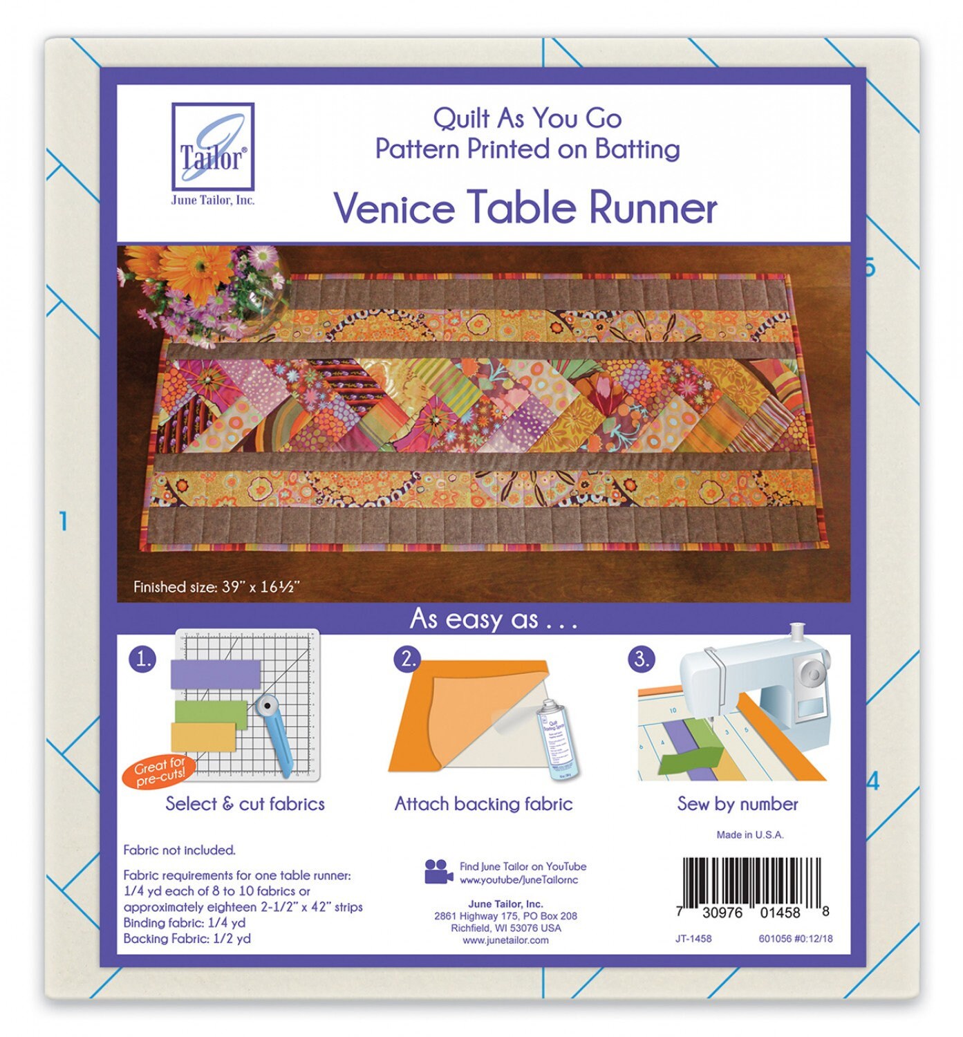 Just Add Fabric! Quilt as You Go Table Runner Venice - Etsy