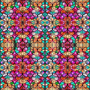 Radiant Reflections stained glass fabric fuschsia from Quilting Treasures fabrics