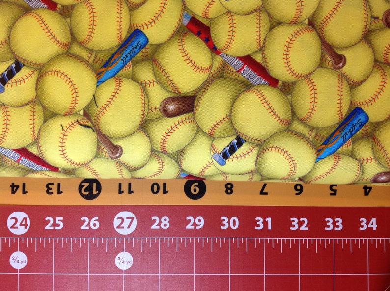 Softball Fabric From Elizabeth's Studio Etsy