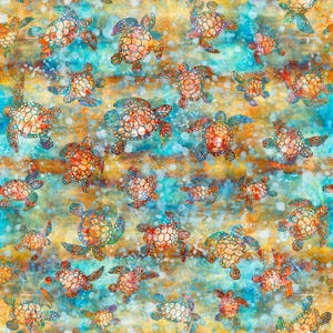 Sea Turtle multi colorway Oceana collection from Quilting Treasures