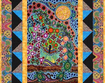 Strong Earth Woman Quilt Kit by Deborah G. Stanley from Elizabeths Studio fabrics, Leah Marie Dorion fabric, kit by Pat