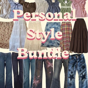 Pacchetto di stile personalizzato: scatola di abiti usati personalizzati, selezionati appositamente per te, include abbigliamento e accessori, vintage, alla moda, unici