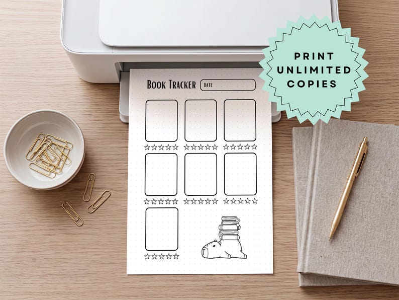 Reading Graph Tracker Book Tracker Printable | Reading Log With Book Cover Slots & Star ...