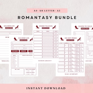 Romantasy läsdagbok | Att läsa, läslogg, seriespårare och utskrivbar DNF