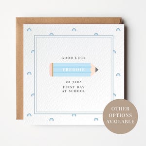 Personalised First Day At School Card, Good Luck First Day Of School Card, Starting School Card, Big Boy School Card, Son, Grandson, Nephew