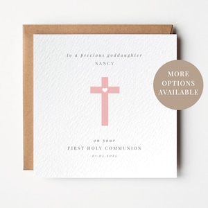 Goddaughter First Holy Communion Card, Personalised Holy Communion Card, Holy Communion Gift, Communion, Baptism Card, Baby Christening Card