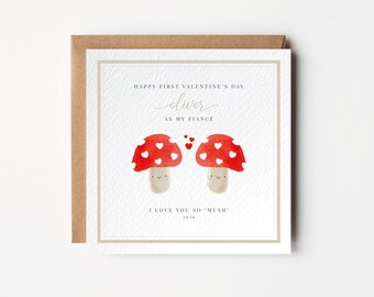 Cute Fiance Valentine's Card, Our First Valentine's Day Engaged, I Love You So Mush, Valentines Gifts For Fiance
