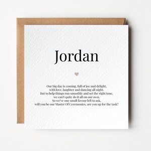 Personalised Master Of Ceremonies Card, Will You Be My MC Card, Master Of Ceremonies Gift, MC Proposal Card, Will You Be My Card, MC Card