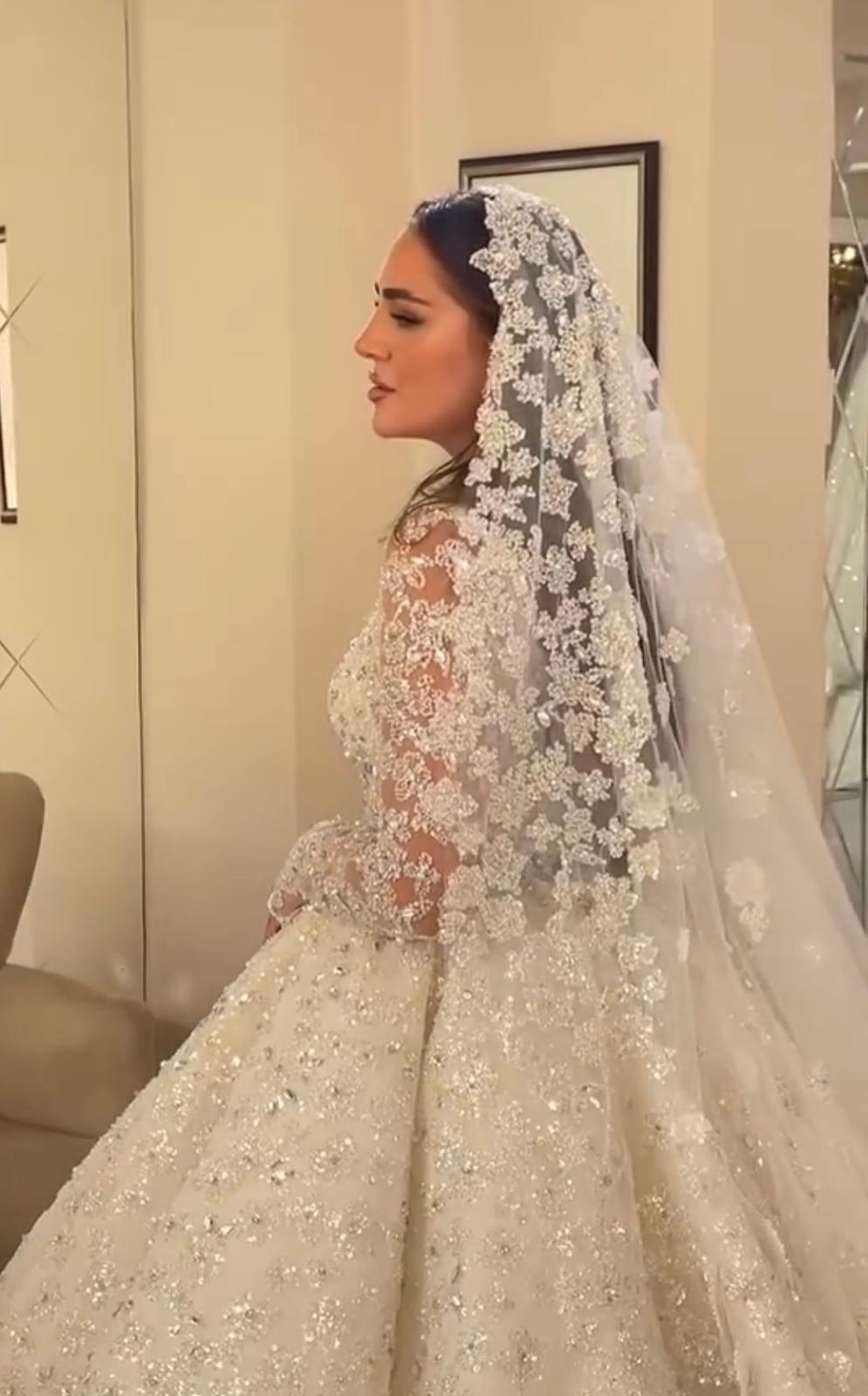 lace swarovski crystal wedding dress Swarovski Wedding Dress with Veil XS / White