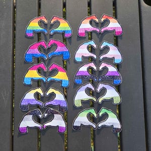 Pride Heart Hand Stickers