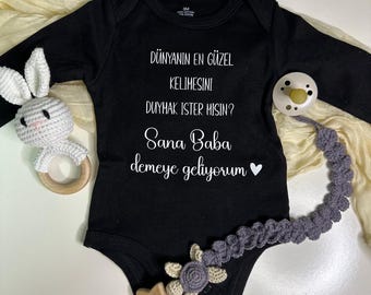 Baba Oluyorsun Baby Bodysuit - Gift for Expectant Fathers | Surprise for Dad | Baby shower idea Yeni Baba Hediyesi | Unisex Bebek Giyim,