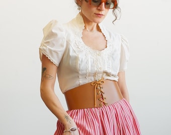 Vintage 80s Gunne Sax Ivory Prairie Blouse/ Jessica Mcclintock/ 1970s 1980s Victorian / Size Small