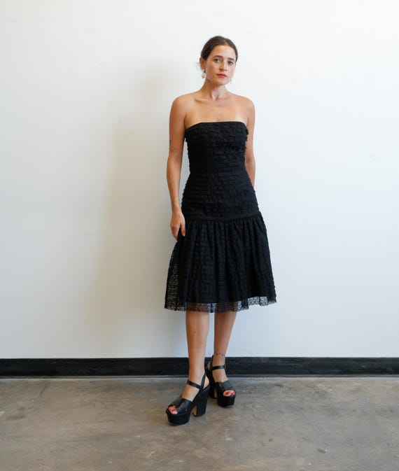 black strapless drop waist dress THE DROP WAIST DRESS Black / XXL main image 1