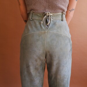 Vintage Suede Lederhosen Pants/ High Waisted Leather Bavarian Trousers/Hammerschmid/ Size Small 27 image 4