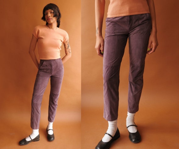 Buy Vintage 80s Giorgio Armani Purple Suede Pants/goat Leather 